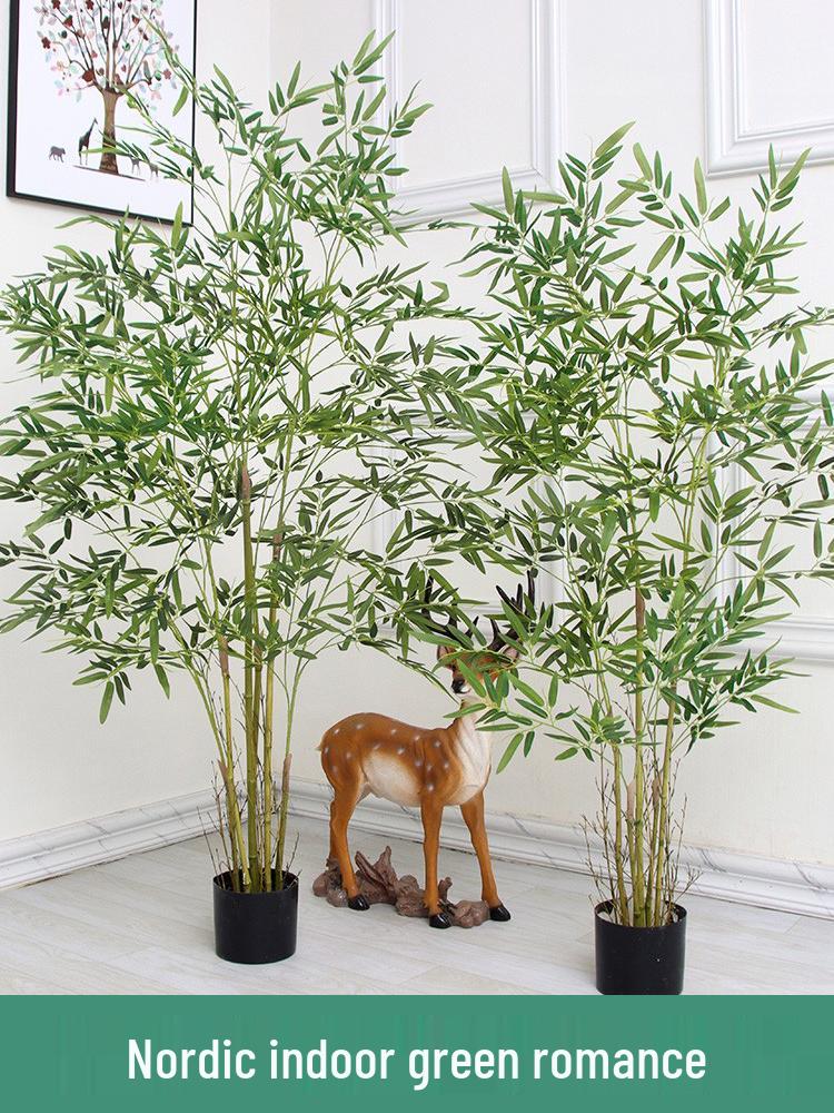 Bamboo Faux Green Plants and Flowers for Indoor Décor