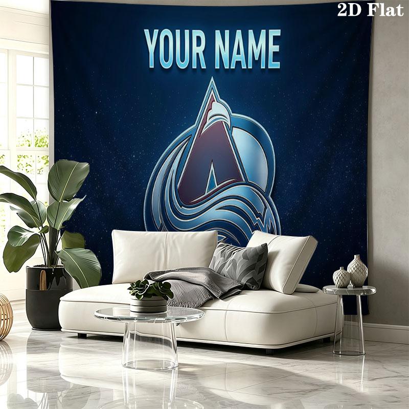 Custom Name,Colorado Avalanche Wall tapestry, aesthetic printed fabric blanket, suitable for bedroom, living room, and home decor.