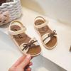 2026New Summer Sandals for Girls Soft-soled non-slip princess shoes Children's Bowknot Open-Toe Beach Shoes