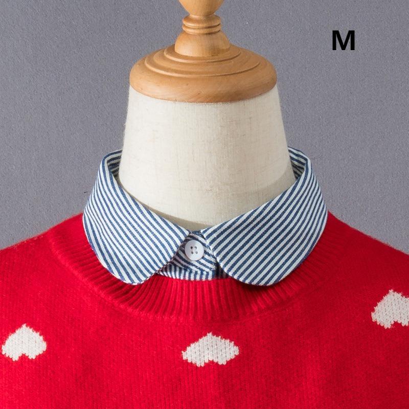 Mens Striped M-XXL Fake Collar for Women Shirt Detachable Collars Formal Business False Collar Half Shirt Neck Decor
