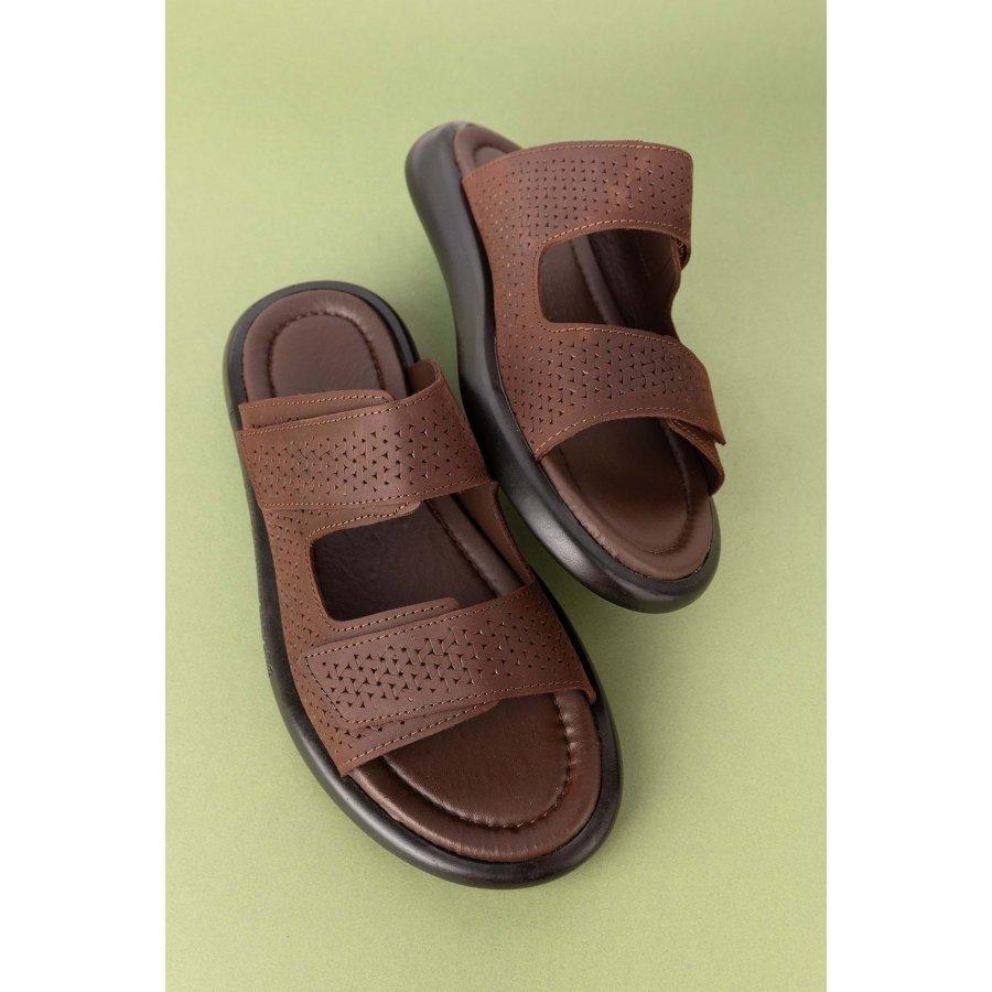 Мужские повседневные летние тапочки из натуральной кожи