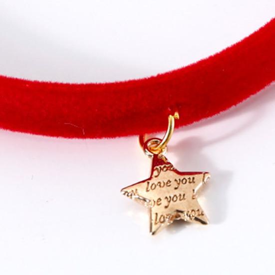 Ошейник для домашних животных Регулируемый износостойкий бархатный мини-кулон со звездой Ошейник для кошек и собак