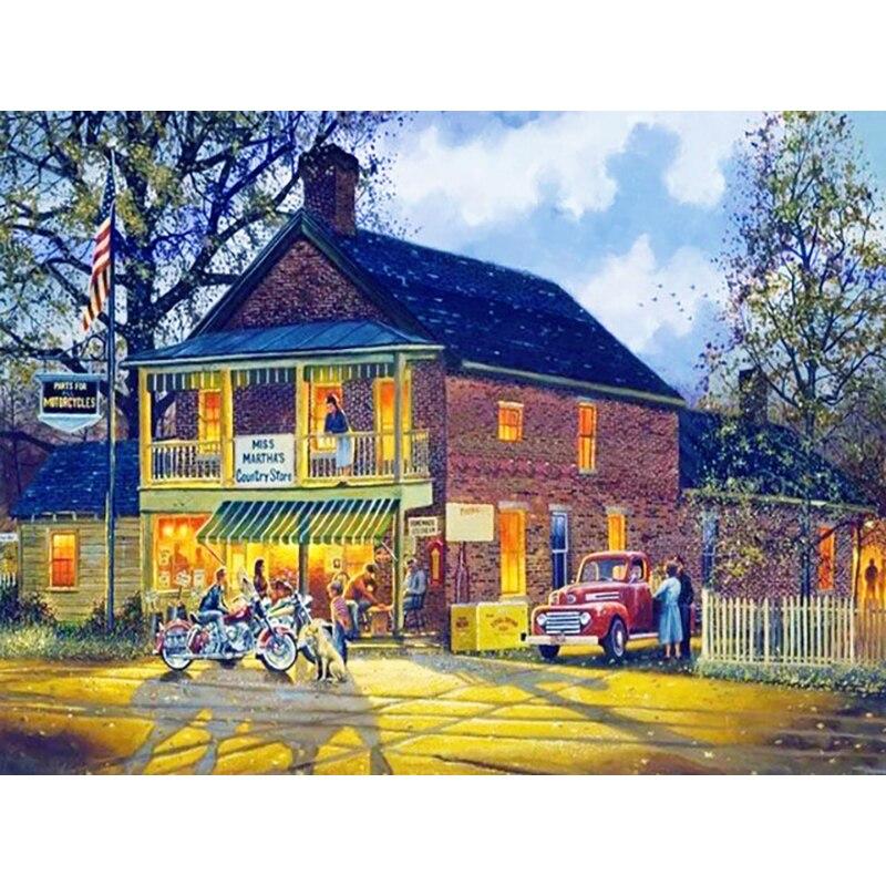 Новый 5D DIY алмазная живопись пейзаж Алмазная вышивка деревня вышивка крестом полная круглая дрель домашний декор ручной художественный подарок