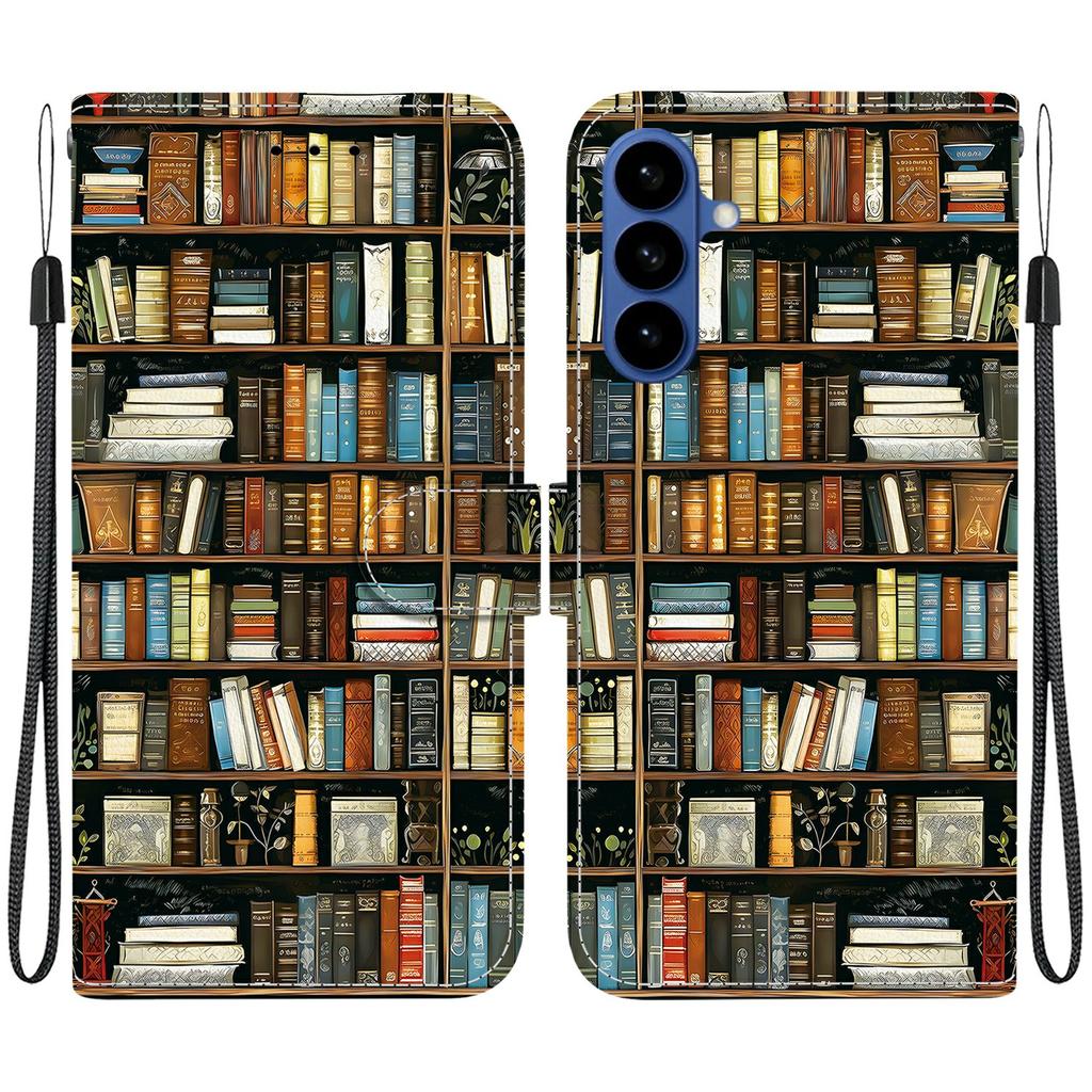 For Samsung Galaxy A57 5G Leather Case Stand Wallet Pattern Printing Phone Cover with Wrist Strap