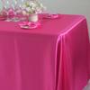White Red Pink Satin Tablecloth 145x180cm for Wedding Party Birthday Christmas Dining Table Decoration Cover