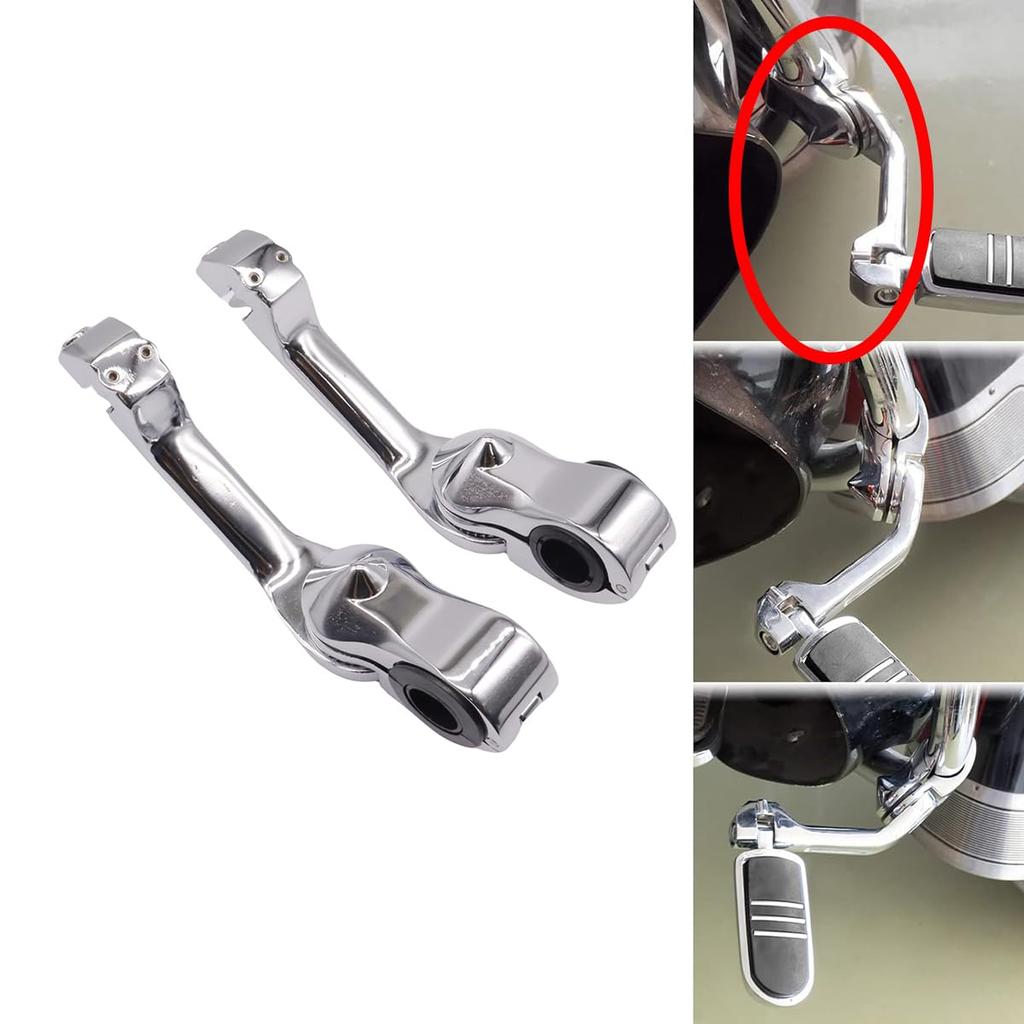 ZCJSZP Applicable Motorcycle 1 1/4" Highway Peg Mount Highway Peg Long Angle Foot Peg