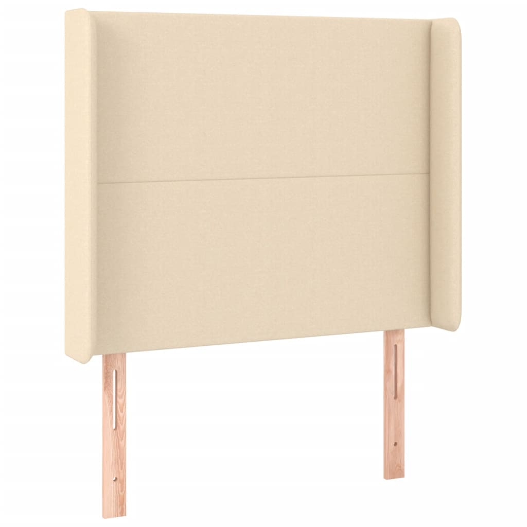 LED Headboard Cream 103x16x118 128 cm Fabric