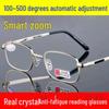 Хрустальные умные самонастраивающиеся полнокадровые очки для чтения с HD-зумом и защитой от синего света для зрения вдаль и вблизи.