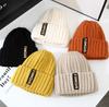 Winter Letter Woolen Hats Female Korean Fashion Warm Knitted Cap Ear Protection Hats