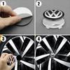 VW 4Pcs 60mm Car Wheel Center Hub Tyre Caps 56mm Rim Cover Sticker Badge Emblem For VW Passat CC Lamando Touran Touareg Tiguan Golf