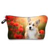 Женская косметичка с цветочным принтом и принтом собаки, органайзер для туалетных принадлежностей, дорожный чехол для хранения 6704