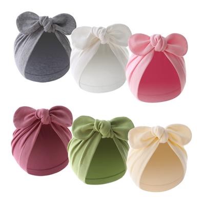 Шапочка для новорожденных с заячьими ушками, детская шапка для девочек и мальчиков, хлопковая шапочка для малышей, детские аксессуары, детские шапки-тюрбаны