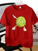 Unisexs Tee Dabbing Cartoon Tennis Ball Character Print Cotton Short Sleeve Male Casual Streetwear Outdoor Daily Basic Fashion Top