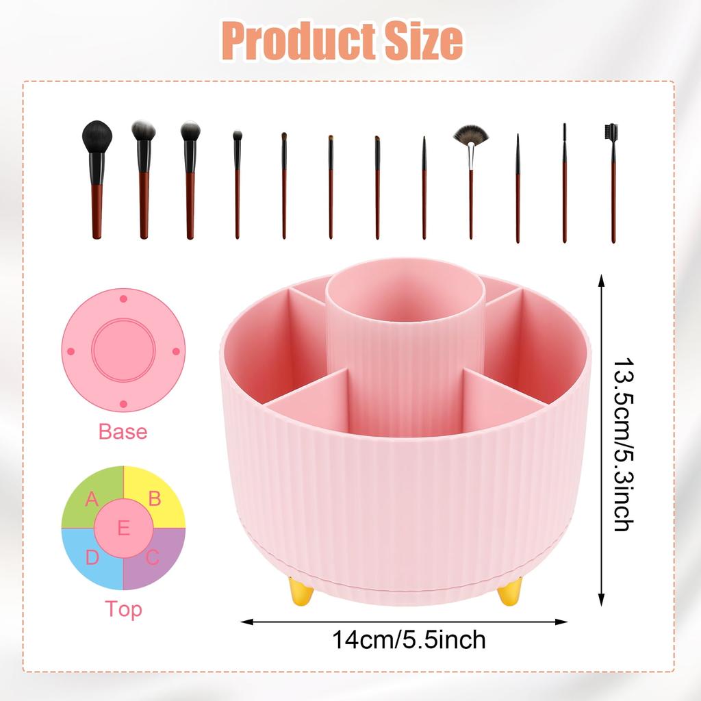 Органайзер для косметики Vanity с вращением на 360° - держатель для кистей для макияжа на 5 ячеек для удобного хранения
