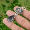Sterling Silver Pear Black Rutilated Quartz Gemstone Mother New Pendant Jewelry