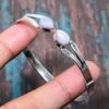 Lavish Rainbow Moonstone Gemstone Handmade 925 Sterling Silver Jewelry Bangle Adjustable