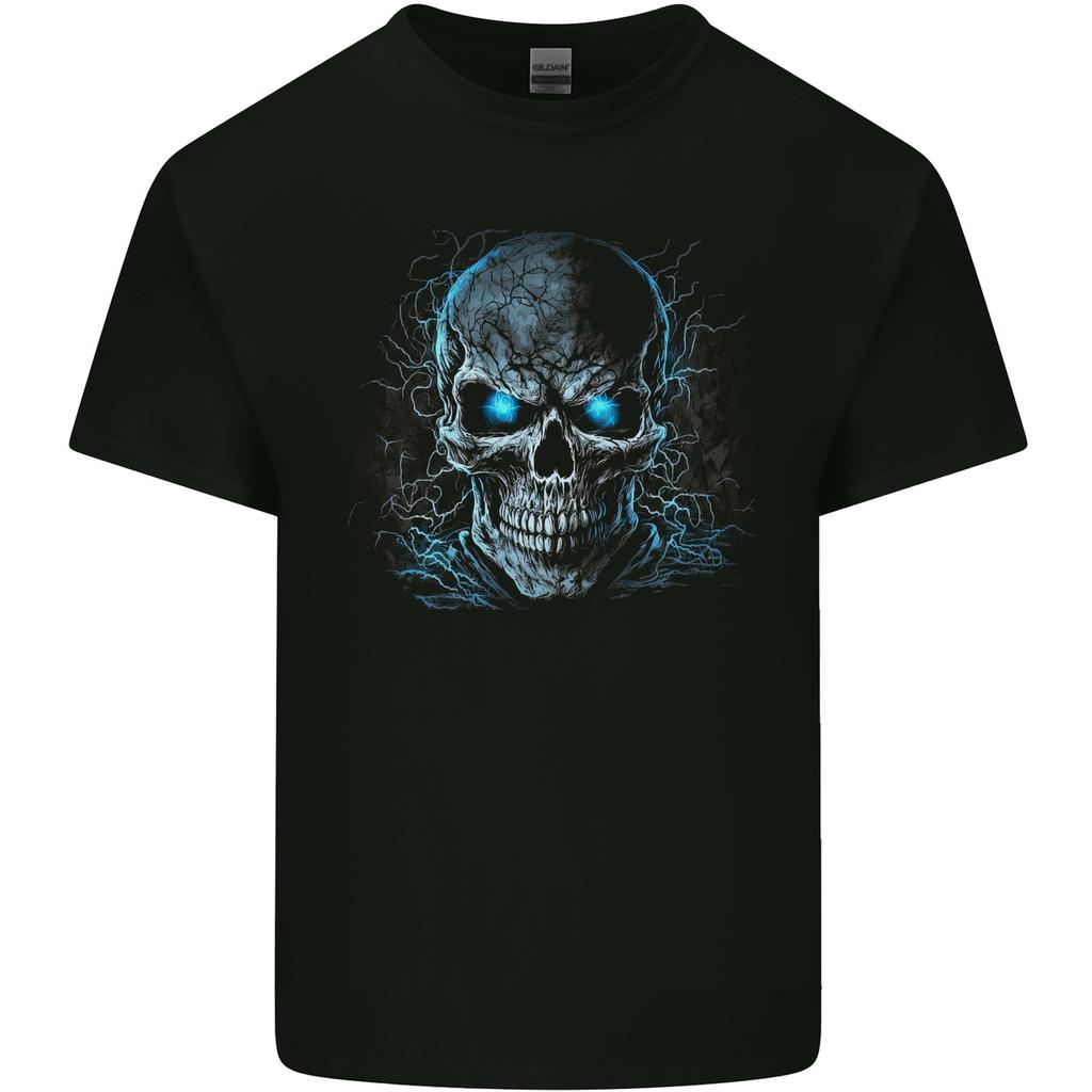 Blue Cosmic Skull Unisexs Light Cotton TShirt
