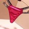 Luxury Satin Low-Rise Thong Shorts with Cutout Design for Women