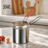 Small Stovetop Fry Pot for Home Stainless Steel Deep Fryer with Frying Basket And Clip, Compact Oil Convenient Pouring Spout Filter Pot, Durable