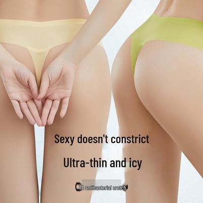 Женские ультратонкие трусы-брифы для йоги T05 из ледяного шелка, предотвращающие неловкие ситуации, с латексом 7A и антибактериальными свойствами