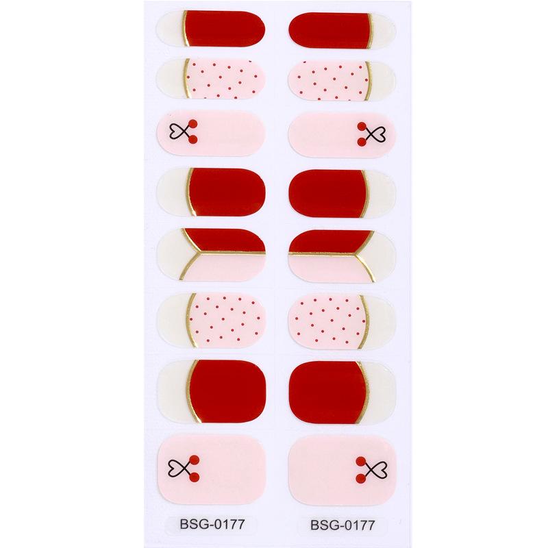 Наклейка для ногтей с рисунком 5D Полуотвержденная гелевая наклейка для ногтей декоративная Бронзовая