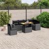 VidaXL Garden Lounge Set with Cushions 7 Pcs, Patio Sofas, Patio Furniture Set, Outdoor Furniture, Black 3271335