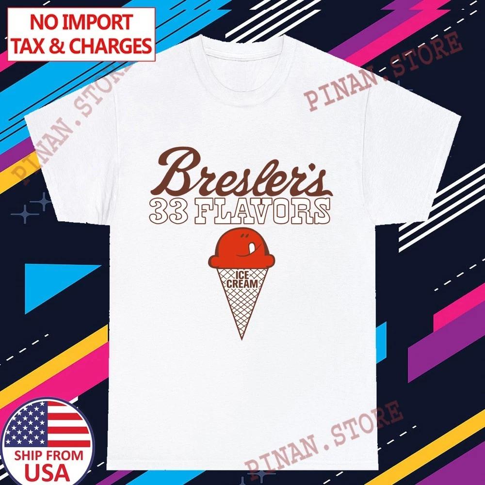Bresler's 33 Flavors Ice Cream Men's White Grey Size S-5XL