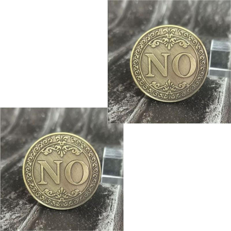 1/2/3pcs Yes No Decision Coin Gold Silver Copper Lucky Commemorative Coin Pocket Fortune Game Coin for Choice Making