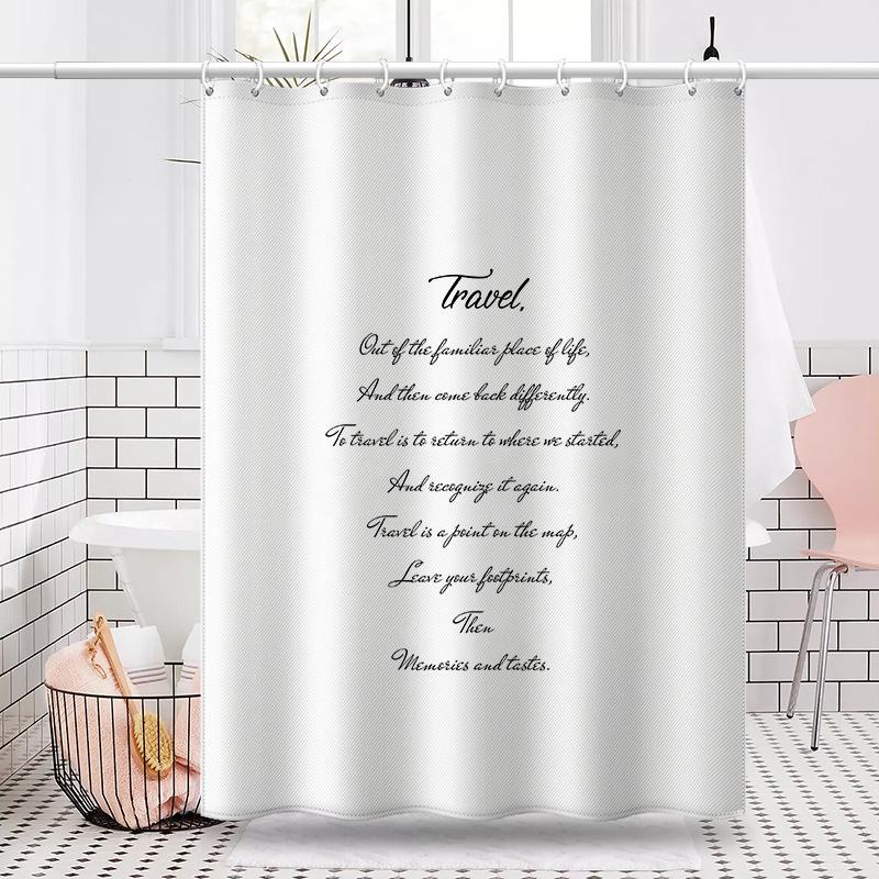 Bathroom Thickened Waterproof Curtain Mildew Proof Shower Curtain Shower Partition Curtain Shower Curtain Bathroom Curtain Free Perforation