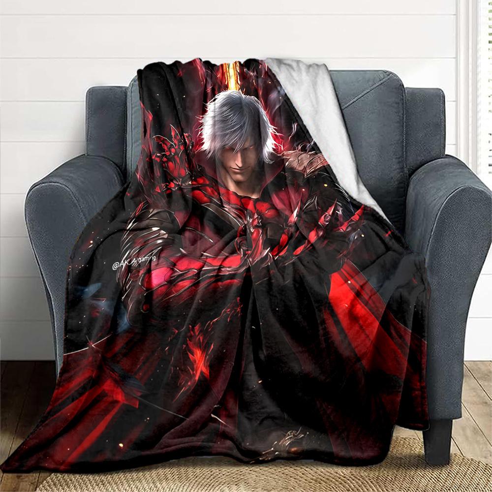 1 шт. Плед Devil May Cry Мягкий Теплый Всесезонный Плед для Дивана, Кровати, Машины, Офиса Яркий Красочный Дизайн, Прочный и Уютный Подарок