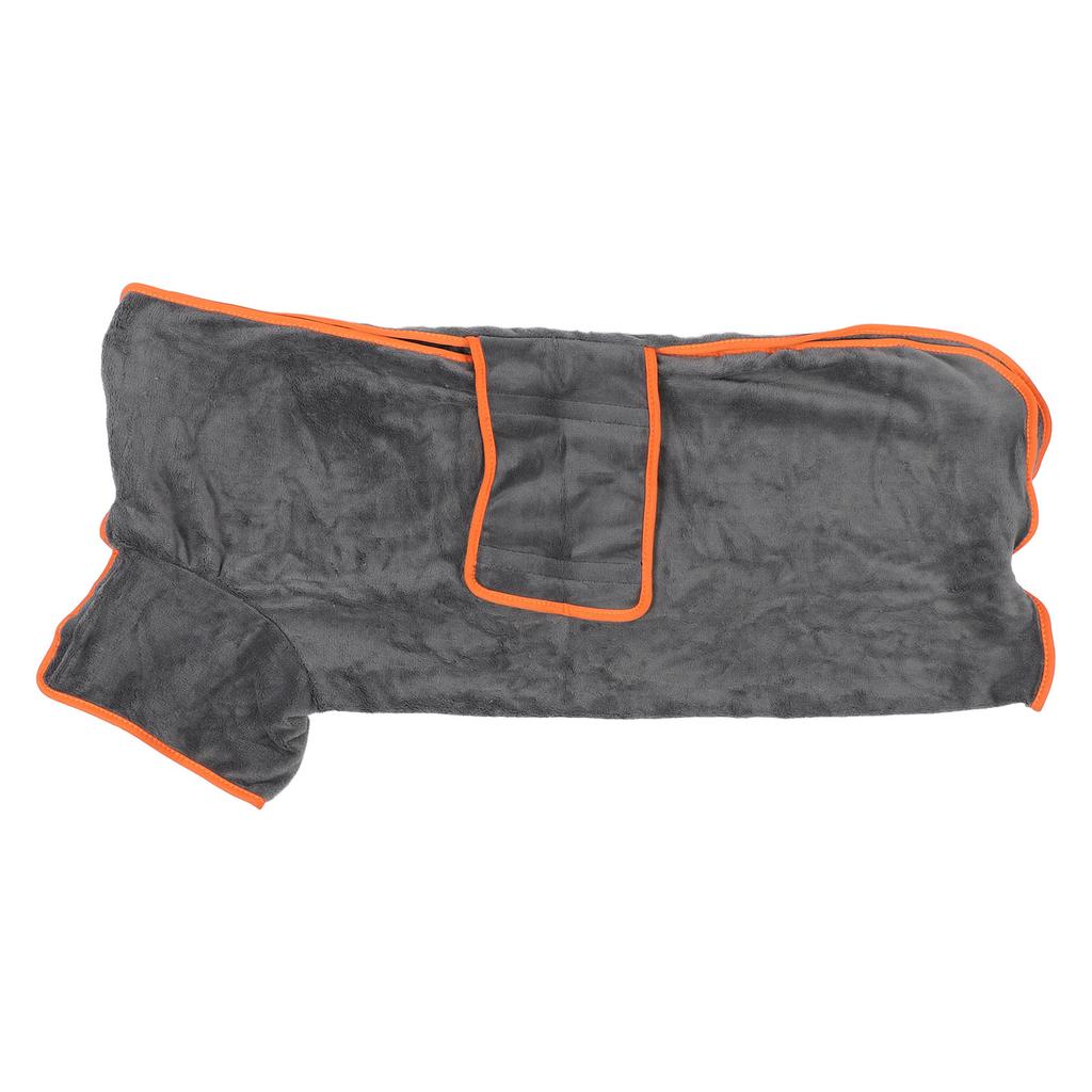 Халат для собак, серый, полностью обернутый, впитывающий, быстросохнущий, мягкий, утолщенный, из полиэстера, для дома