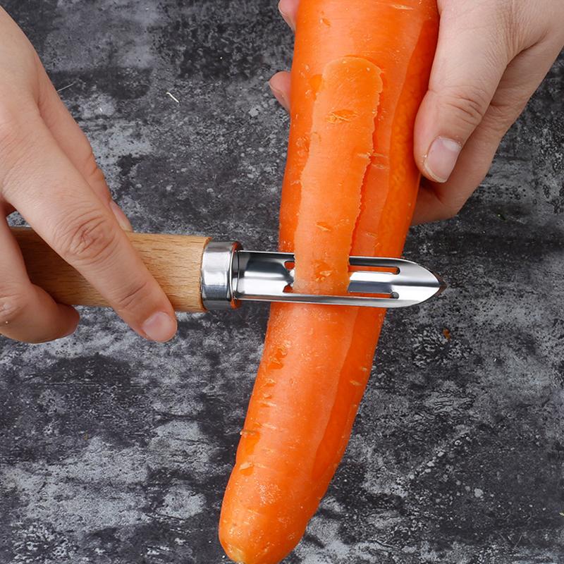 Stainless Steel Peelers Cutter Slicer Apple Fruit Veggie Potato Vegetable Peeler For Kitchen Utensils Non-Slip Wooden Handle7