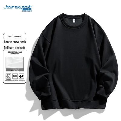 Мужская повседневная толстовка JEANSWEST однотонная с круглым вырезом и длинным рукавом