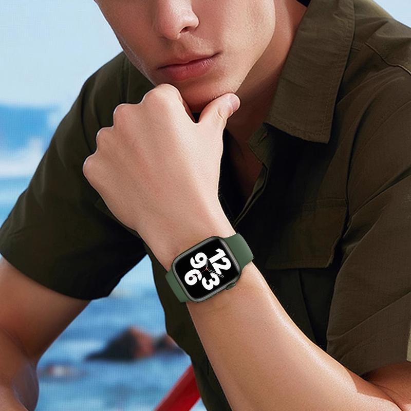 Ремешок для Apple Watch band 45мм 44мм 42мм 49мм 40мм 41мм Силиконовый Спортивный браслет correa iWatch Series 9 8 7 6 5 3 4 3 SE Ultra 2
