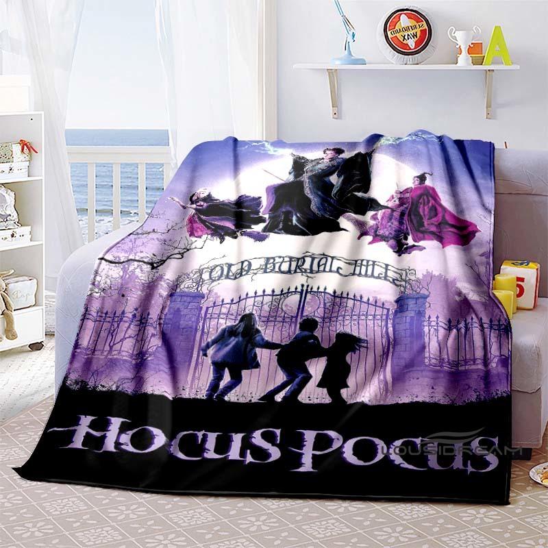 Hocus Pocus Creative Flannel Print Blanket, Super Soft and Comfortable, Perfect for Sofa Naps or Home Blankets, the Perfect Gift