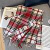 100% Wool Scarf For Women Men British Style Tartan Plaid Cashmere Scarves With Tassel Female Winter Warm Neck Scarf Shawl