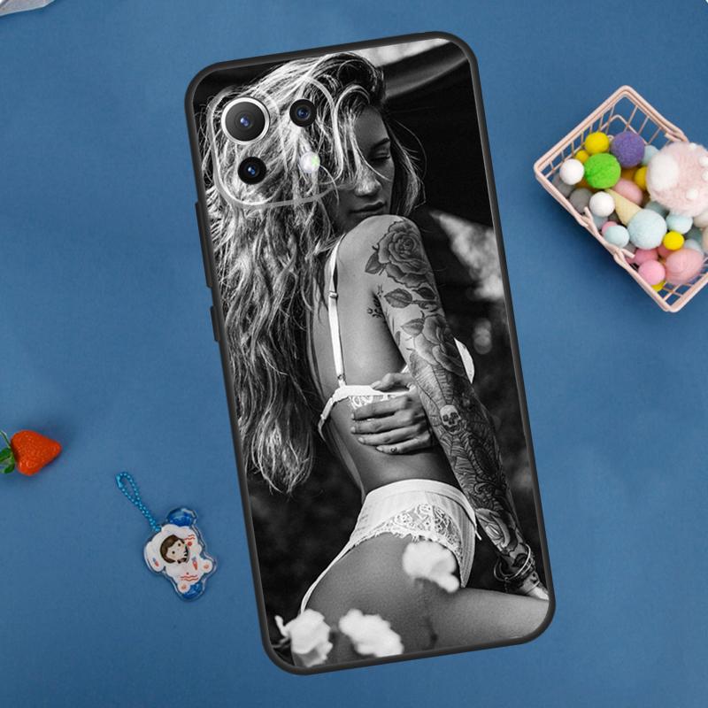 Sexy Tattoo Girl Case For Xiaomi 14T Pro 13T 11T 12T 13 14 15 Ultra POCO X7 Pro X3 X5 X6 F5 F6 M6 Pro Cover