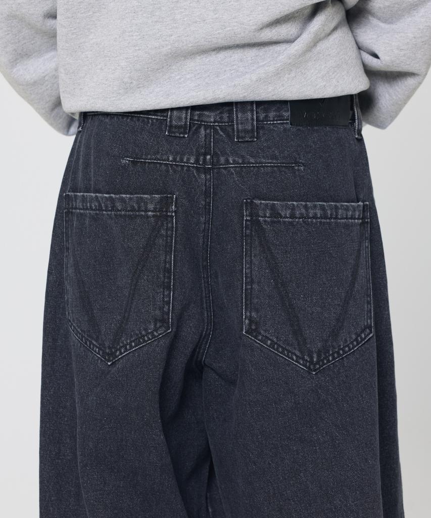 Широкие джинсы VONVAT V-Stitch (черный)