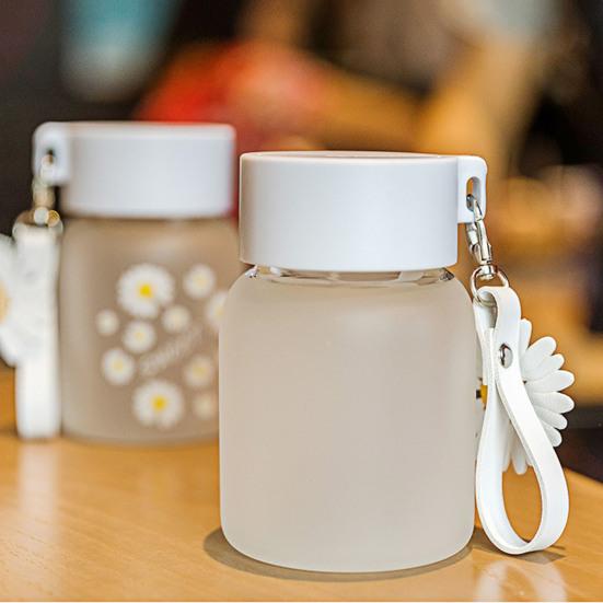 Yousheng 350 мл Цветочный узор Стеклянная бутылка для воды Портативная простая экологически чистая бутылка для питья