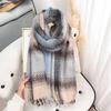 Creative Designer Dashed Grid Atmosphere Couple Scarf Autumn And Winter Retro British Style Cashmere Fringed Shawl