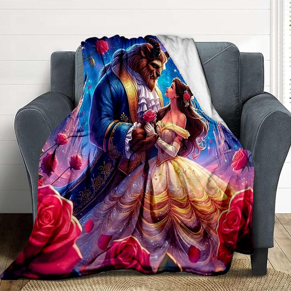 Beauty Beast Flannel Blanket Throw Blanket Soft Warm Sofa Bed Camping home Decor Unique Christmas Gift C92641