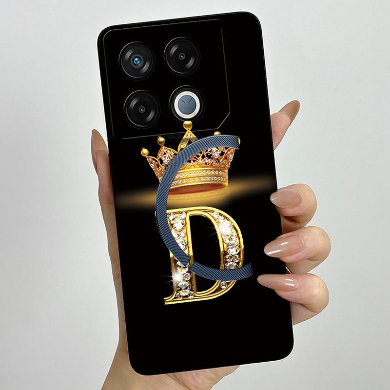 Для Infinix GT 20 Pro Чехол Роскошная Корона Буква Мягкий Силикон Задняя Крышка Для Infinix GT20 Pro GT20Pro Чехол Infinix X6871 Чехлы