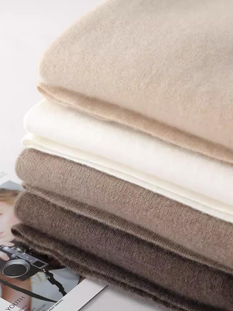 Женские шерстяные вязаные широкие кашемировые брюки Ordos City с карманами