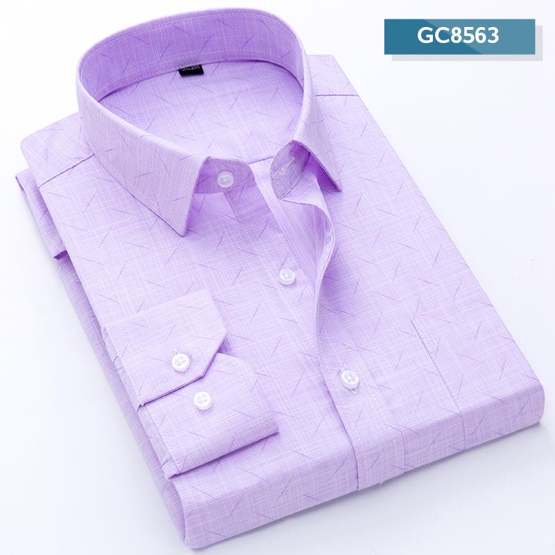 Мужская рубашка в клетку с длинным рукавом в деловом стиле для людей среднего и пожилого возраста