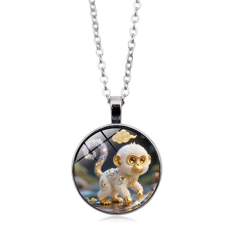 New Zodiac Female Versatile Fashionable Retro Jewelry Pendant Necklace