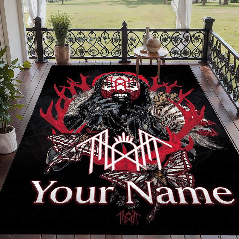 Custom Text Sleep Token Pattern Floor Rug Soft Indoor Carpet Mat Living Room Bedroom
