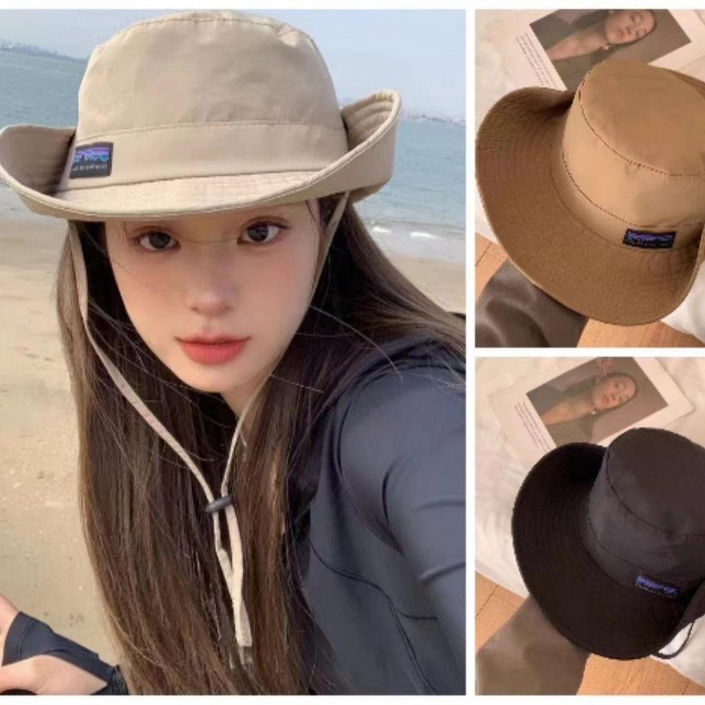 Japanese Men's Sun Protection Hat for Women Casual Outdoor Climbing Hat Big Head Brim Fisherman's Hat Folded