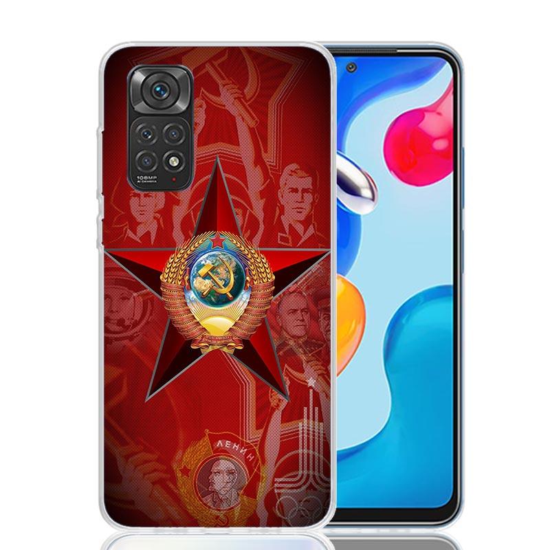 Russia Vintage USSR Communism Phone Case For Xiaomi Redmi Note 15 14 13 12S 12 Pro Plus 11S 11E 11 11T 10S 10 Art Soft Pattern C