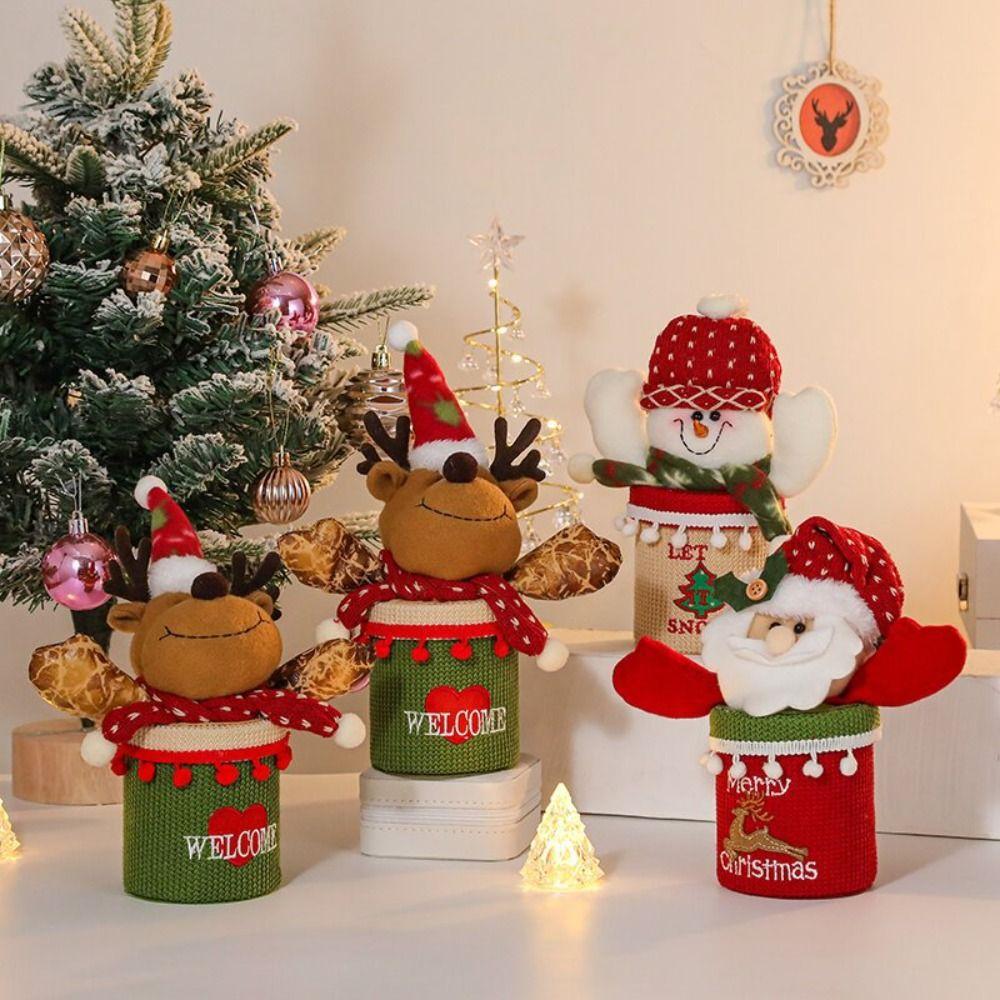 Xmas Decorations Christmas Gift Box Merry Christmas Xmas Tree Decor Santa Gift Bags Reusable DIY Accessories Candy Bag