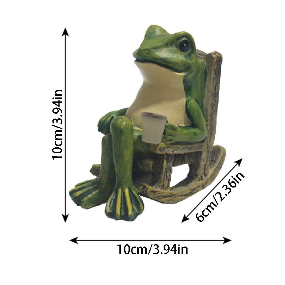 Creative Solar Powered Frog Night Light Waterproof Resin Frog Sculpture Patio Landscape